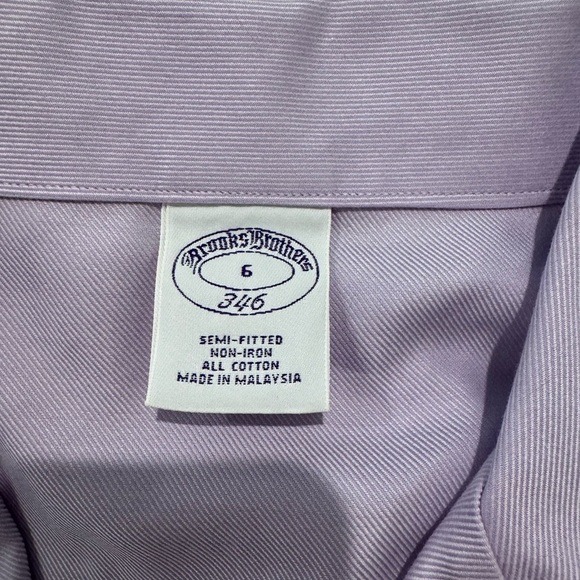 Brooks Brothers Lavender Purple semi fitted non iron Button Down Shirt - Picture 4 of 7
